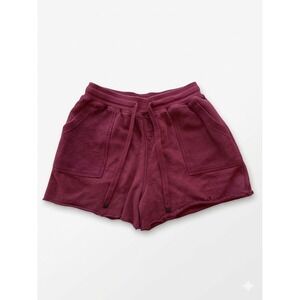 Young LA Shorts Mens Burgandy Sz M Distressed Streetwear Slash Pockets D-String